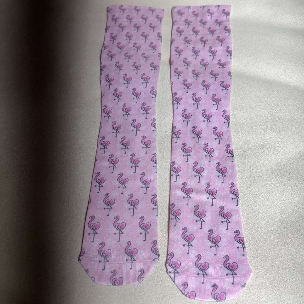Light Compression “Pink Flamingo” Print Socks